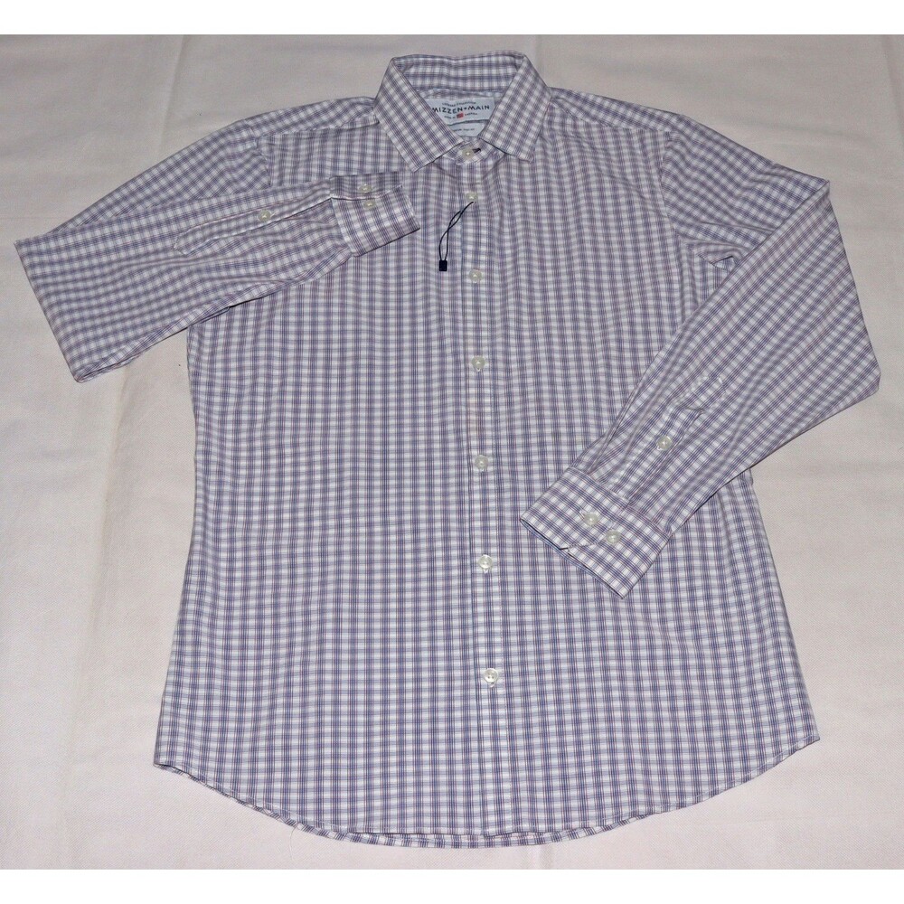 Mizzen + Main Leeward Trim Fit Men's Long Sleeve Button Front Shirt Size Medium